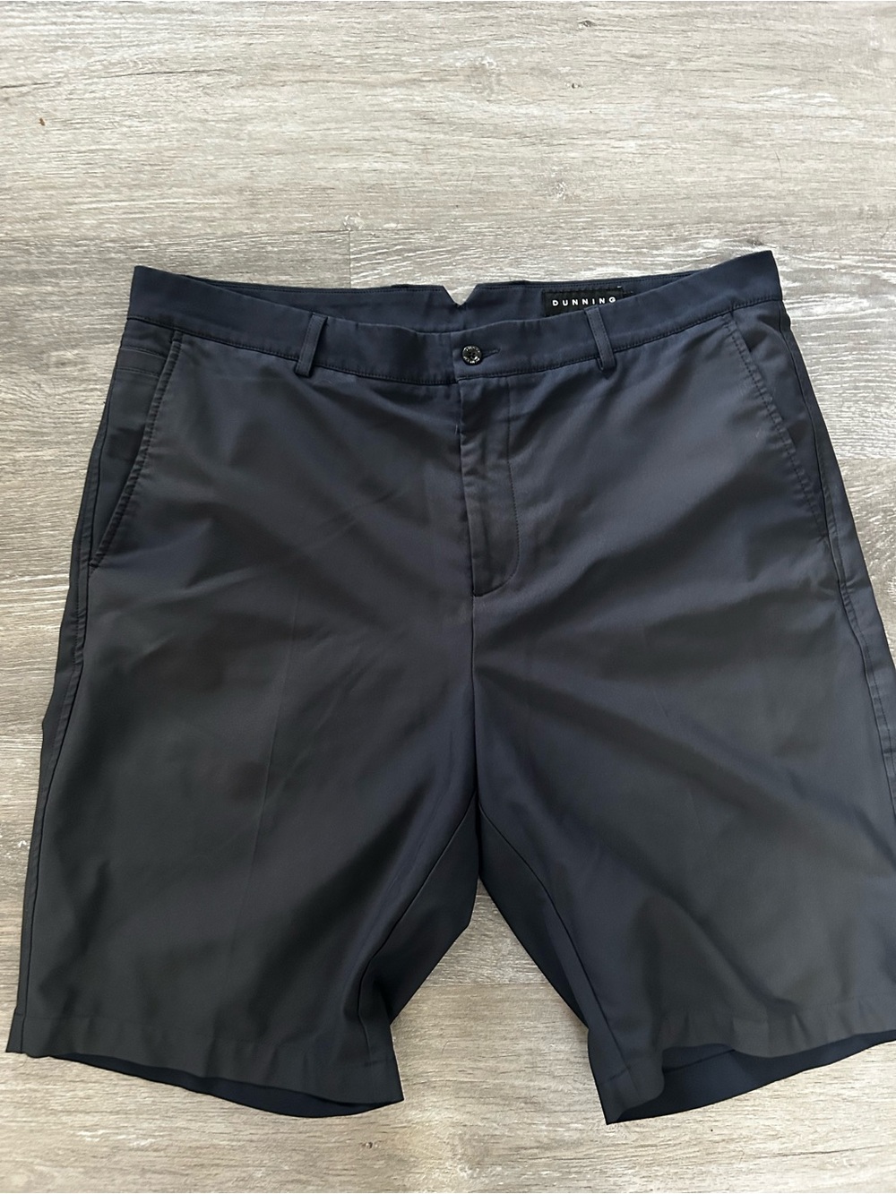 Dunning Golf Tennis Pickleball Men's Black Flat-Front Performance Shorts Size 36
